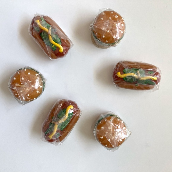 Hamburger Hotdog Floating Candles BBQ Party Outdoor Barbecue Decor Set of 6 NIP - Picture 7 of 13